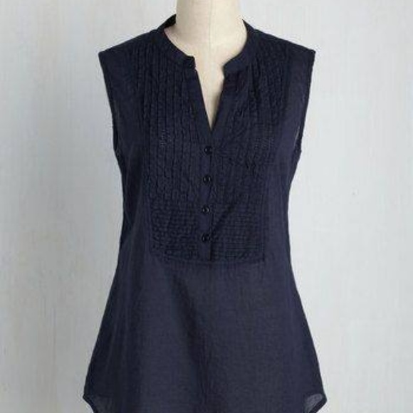 Modcloth On Your Roam Time Cotton Tunic in navy XS - Picture 2 of 4
